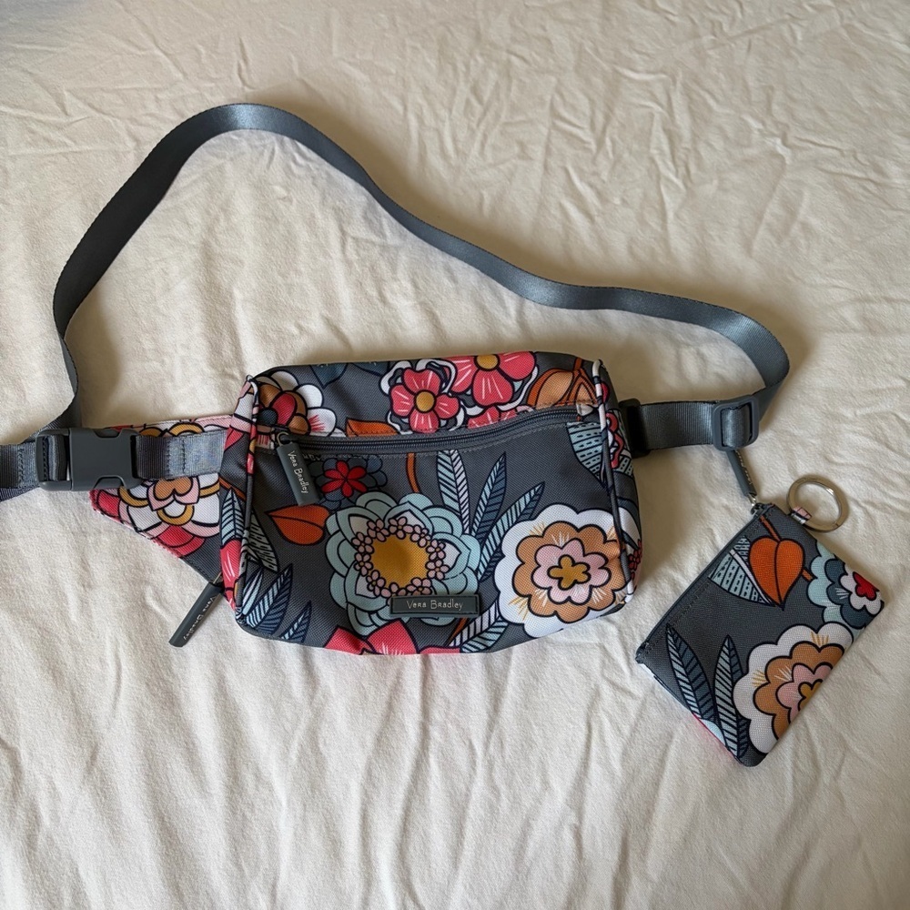 Vera Bradley Floral Crossbody/belt Bag - Gray and Multicolor